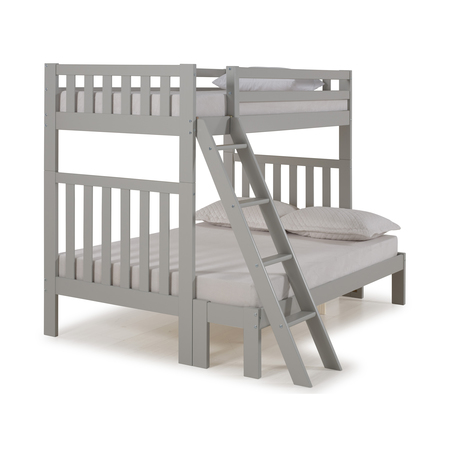 Alaterre Furniture Aurora Twin Over Full Wood Bunk Bed, Dove Gray, Width: 58 AJAU0180